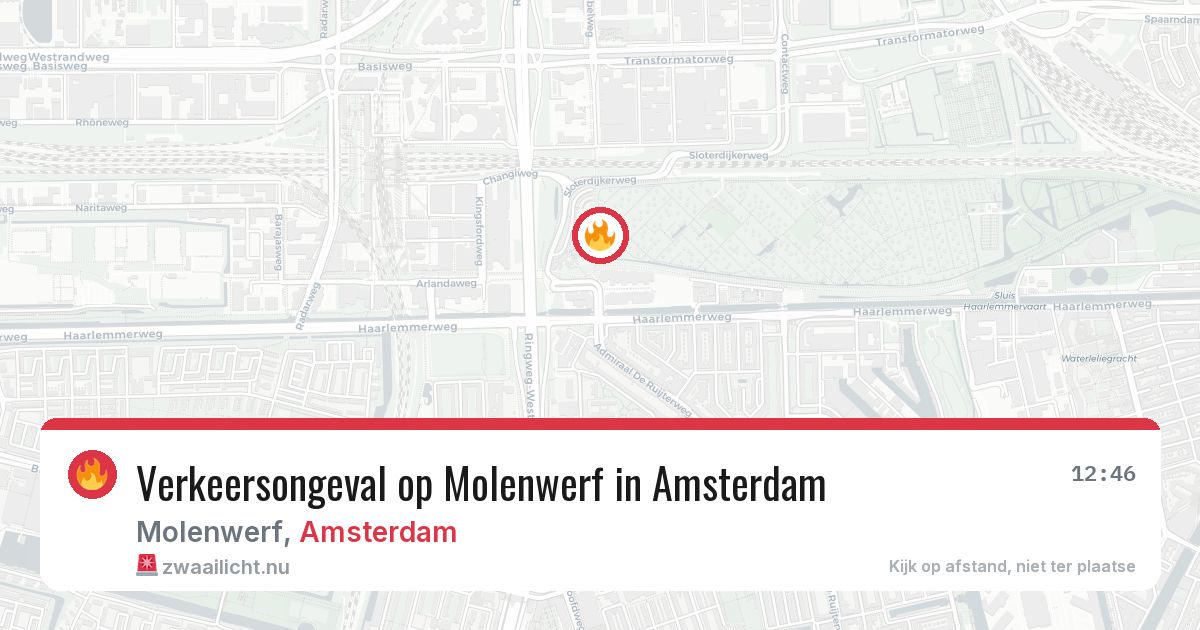 Verkeersongeval op Molenwerf in Amsterdam — 19 apr 2026
