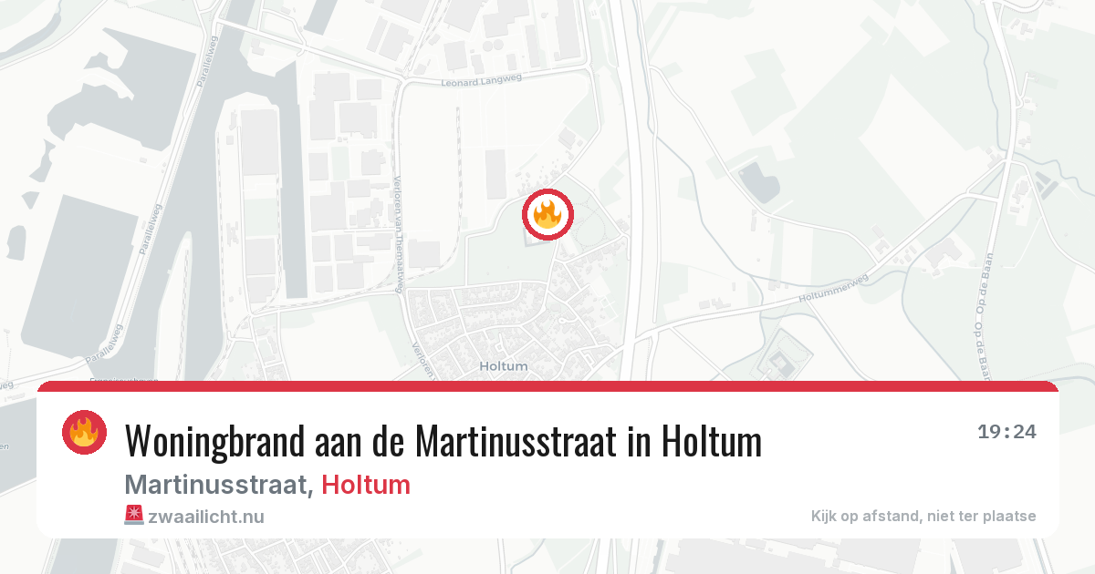 Woningbrand aan de Martinusstraat in Holtum — 12 mei 2026