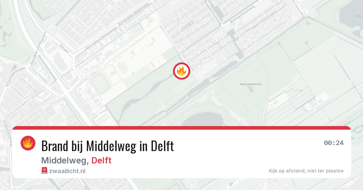 Brand bij Middelweg in Delft — 8 mei 2026