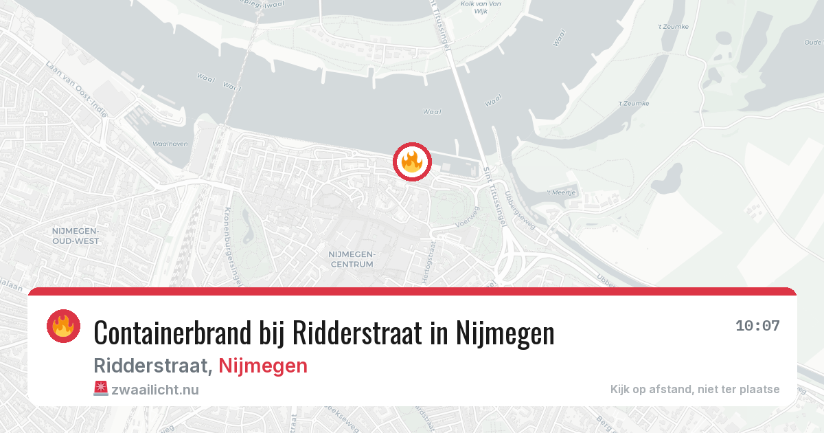 Containerbrand bij Ridderstraat in Nijmegen — 18 jul 2026