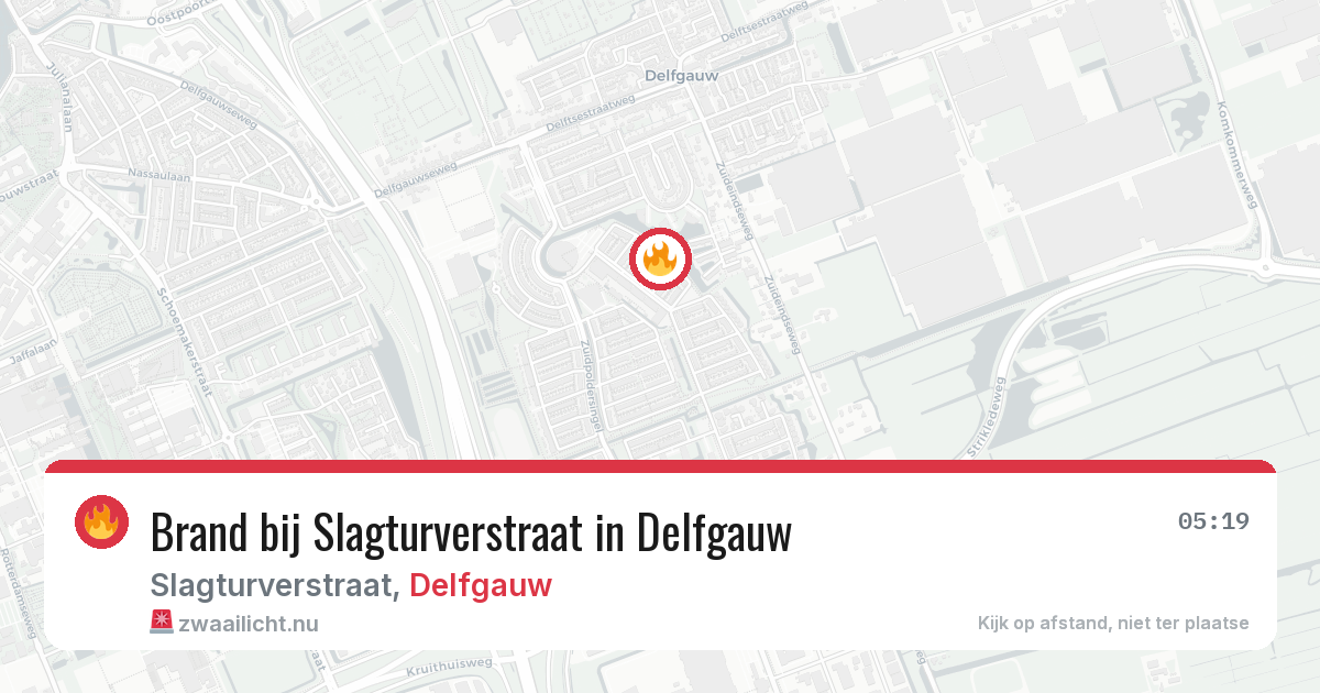 Brand bij Slagturverstraat in Delfgauw — 17 jul 2026