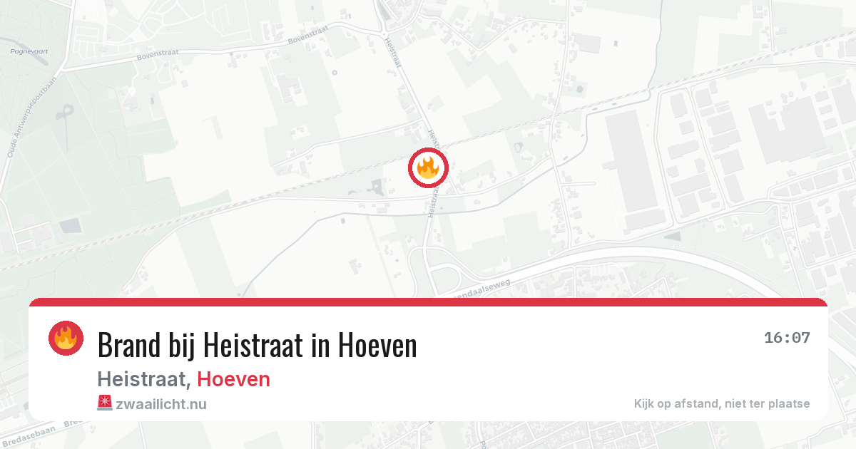 Brand bij Heistraat in Hoeven — 1 jun 2026