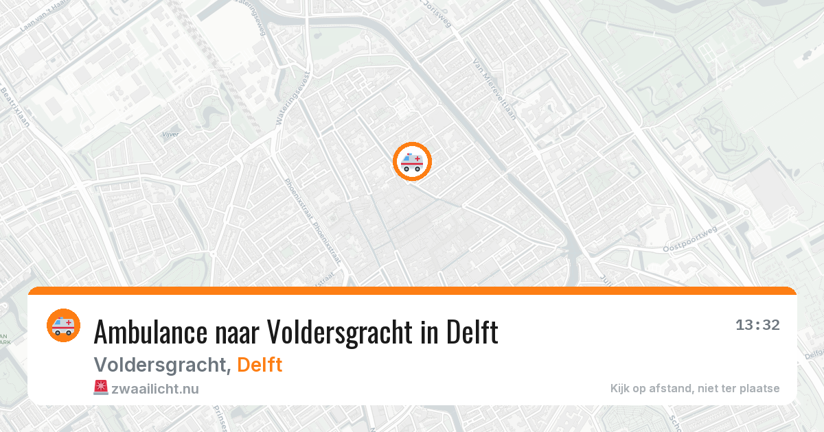 Ambulance naar Voldersgracht in Delft — 18 jul 2026
