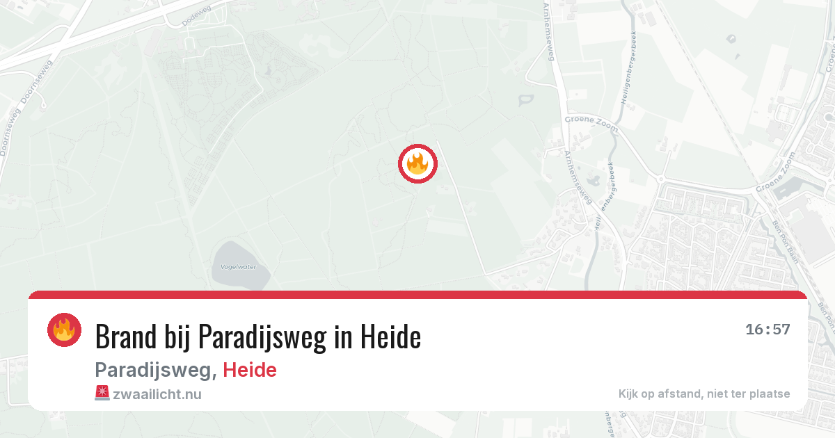 Brand bij Paradijsweg in Heide — 26 apr 2026