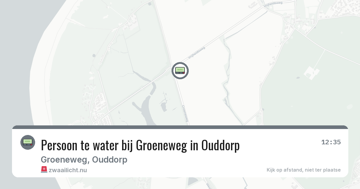 Persoon te water bij Groeneweg in Ouddorp — 15 apr 2026