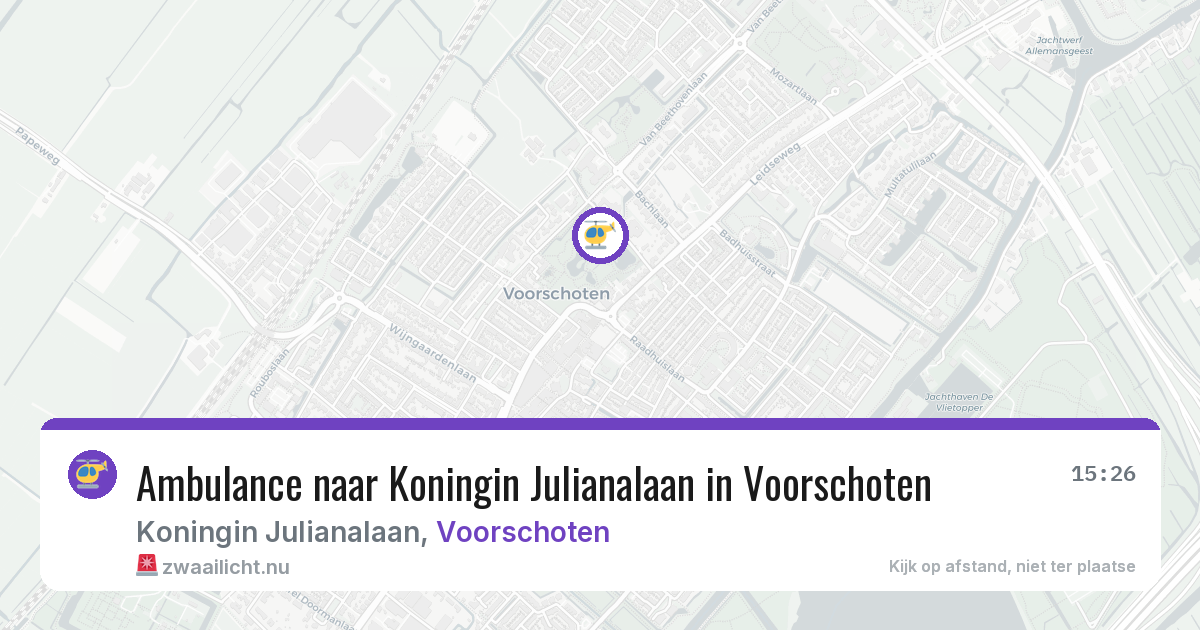Ambulance naar Koningin Julianalaan in Voorschoten — 30 mrt 2026