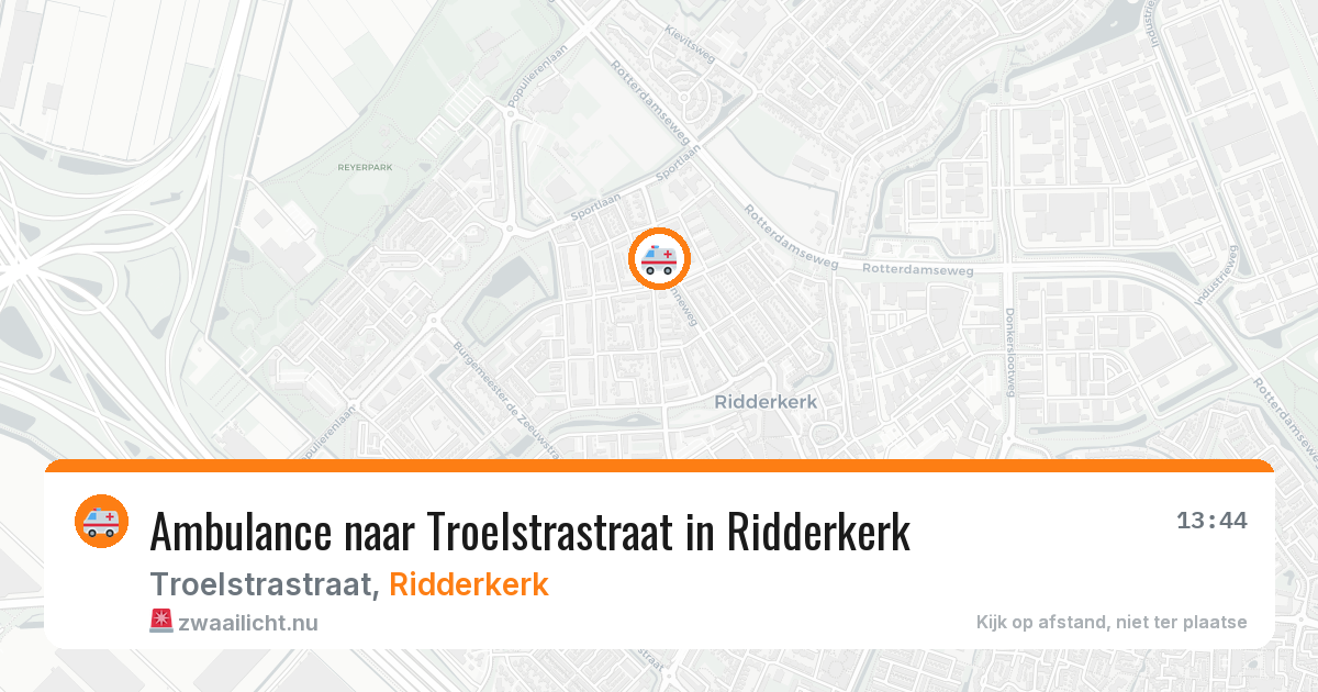 Ambulance naar Troelstrastraat in Ridderkerk — 15 jul 2026