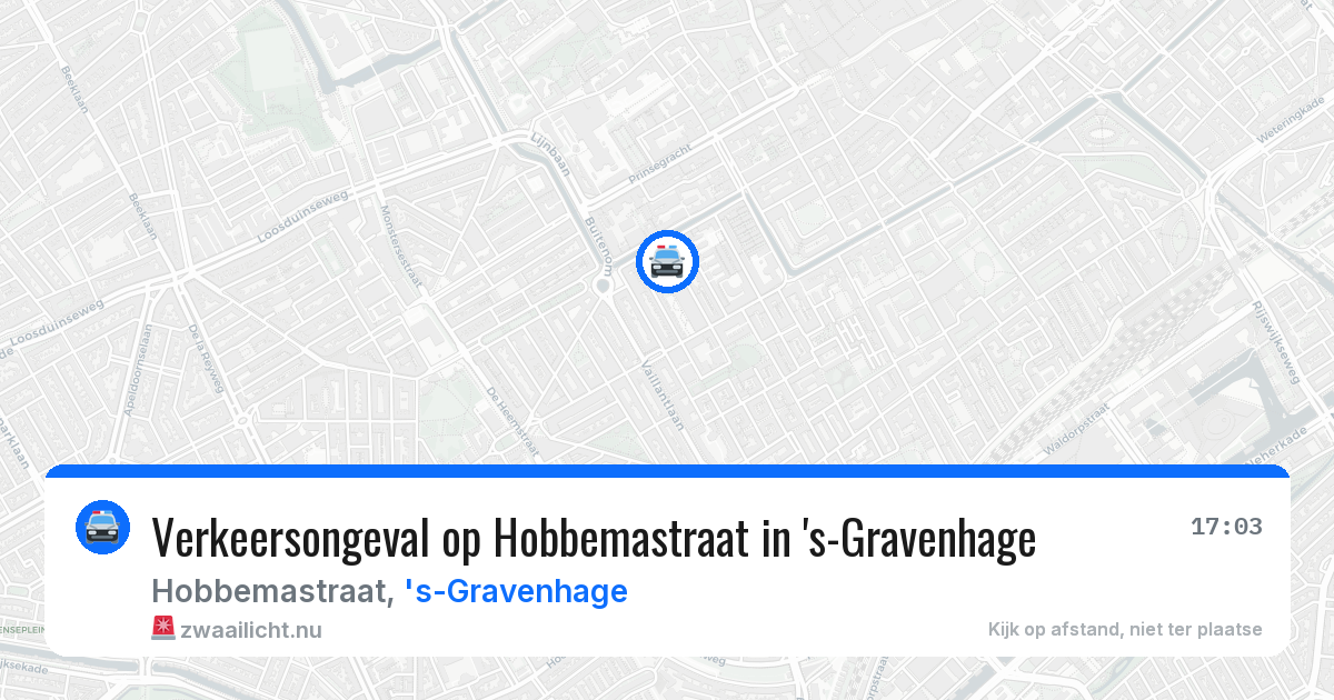 Verkeersongeval op Hobbemastraat in 's-Gravenhage — 18 jul 2026