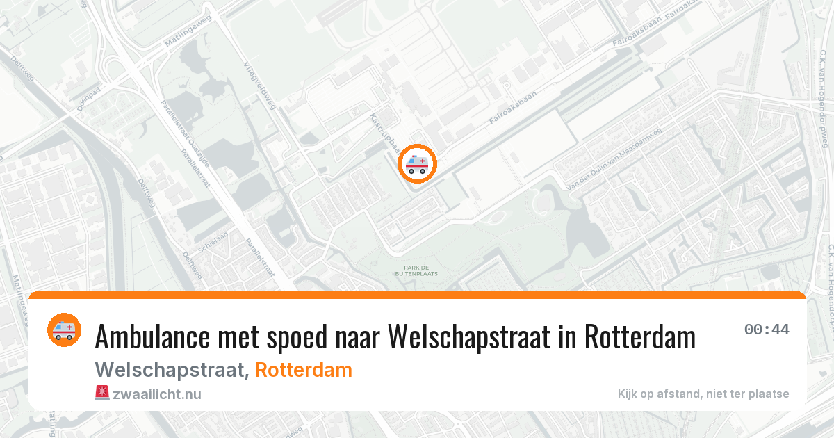 Ambulance met spoed naar Welschapstraat in Rotterdam — 20 jul 2026
