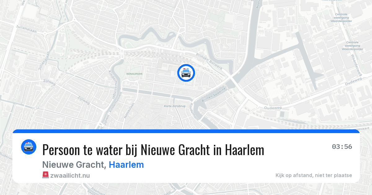 Persoon te water bij Nieuwe Gracht in Haarlem — 29 apr 2026