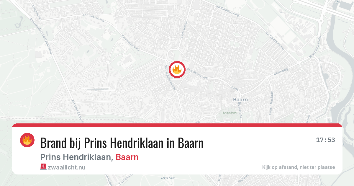 Brand bij Prins Hendriklaan in Baarn — 22 jul 2026