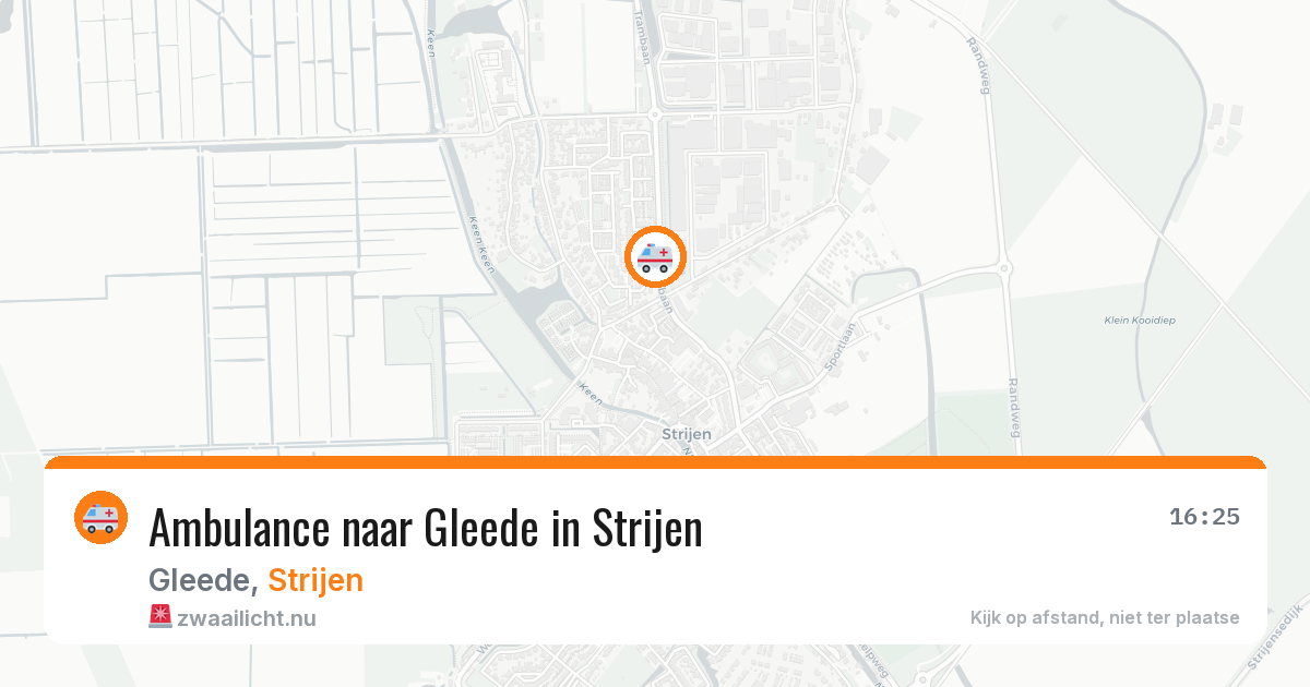Ambulance naar Gleede in Strijen — 20 jul 2026
