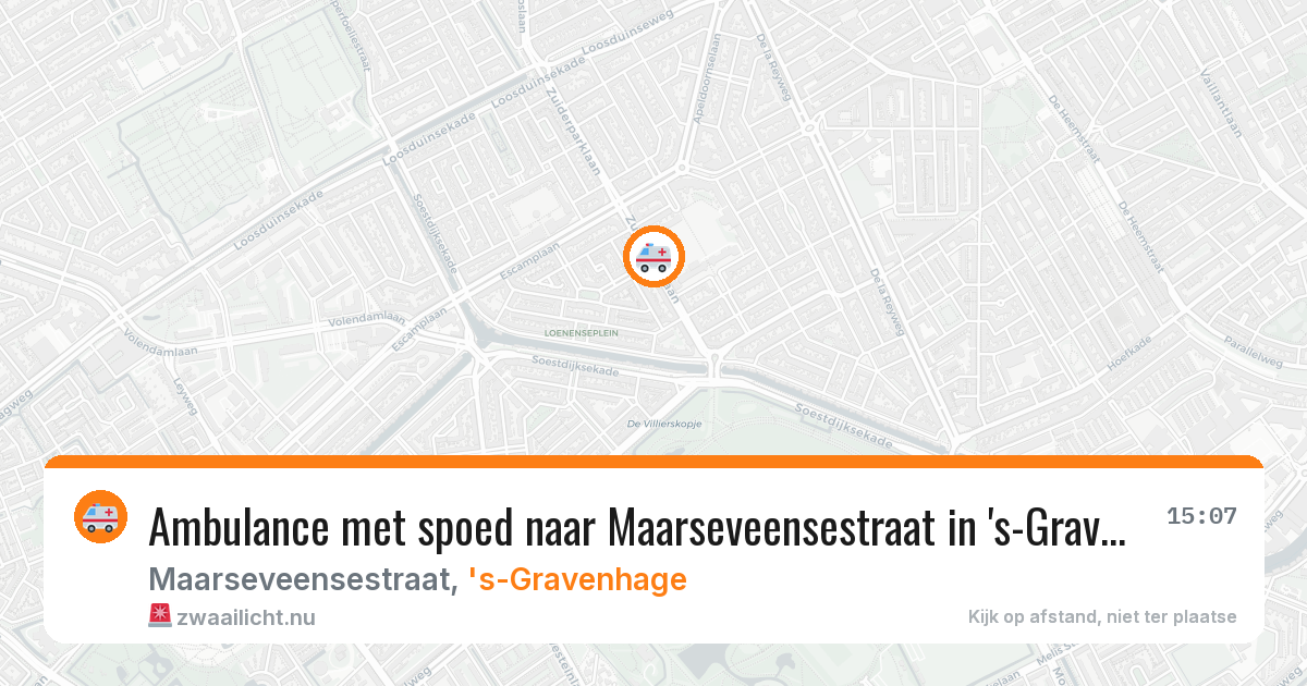 Ambulance met spoed naar Maarseveensestraat in 's-Gravenhage — 31 mei 2026