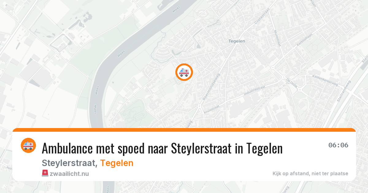 Ambulance met spoed naar Steylerstraat in Tegelen — 24 jul 2026
