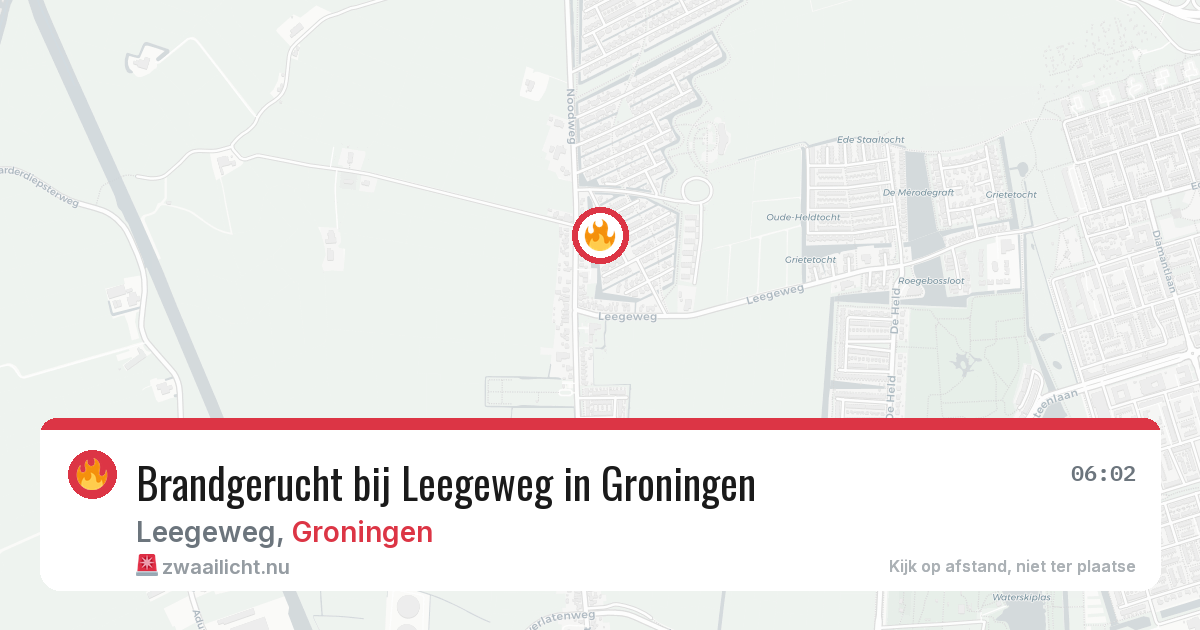 Brandgerucht bij Leegeweg in Groningen — 6 apr 2026
