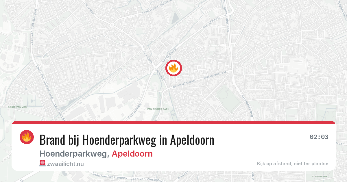Brand bij Hoenderparkweg in Apeldoorn — 14 apr 2026