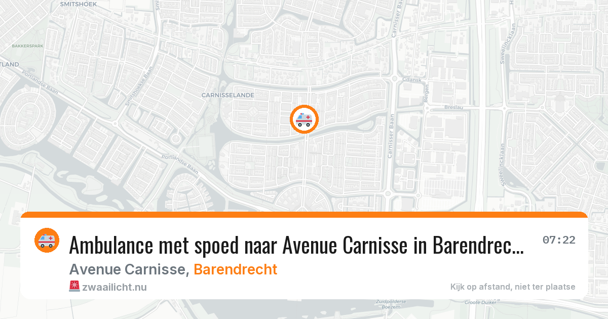 Ambulance met spoed naar Avenue Carnisse in Barendrecht — 23 mrt 2026