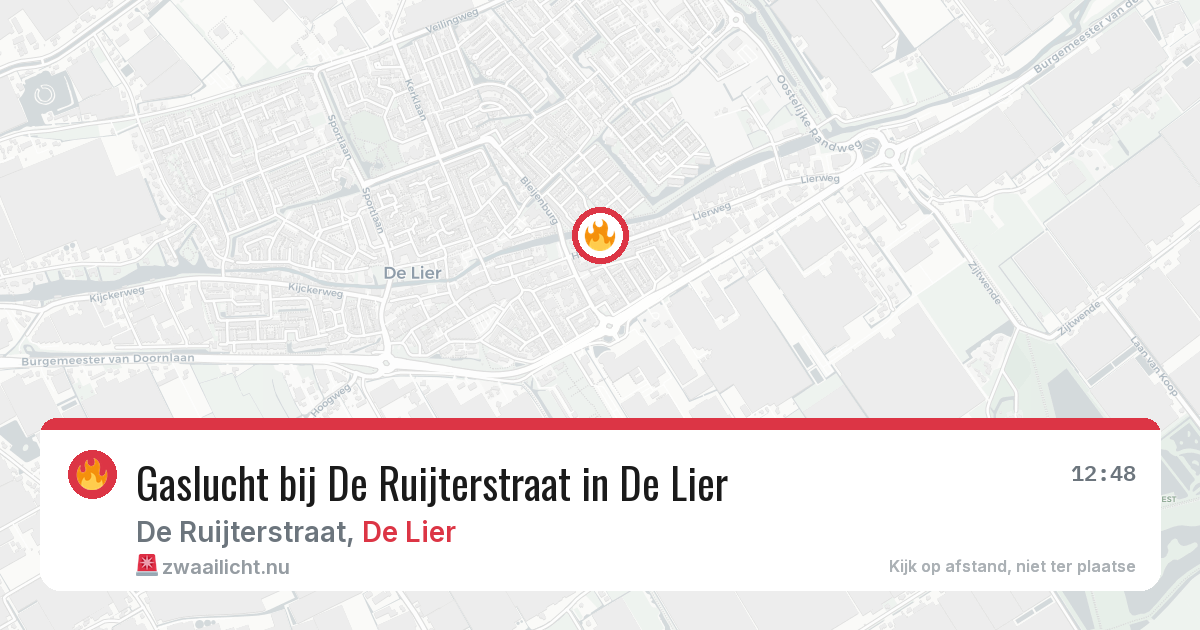 Gaslucht bij De Ruijterstraat in De Lier — 5 mei 2026