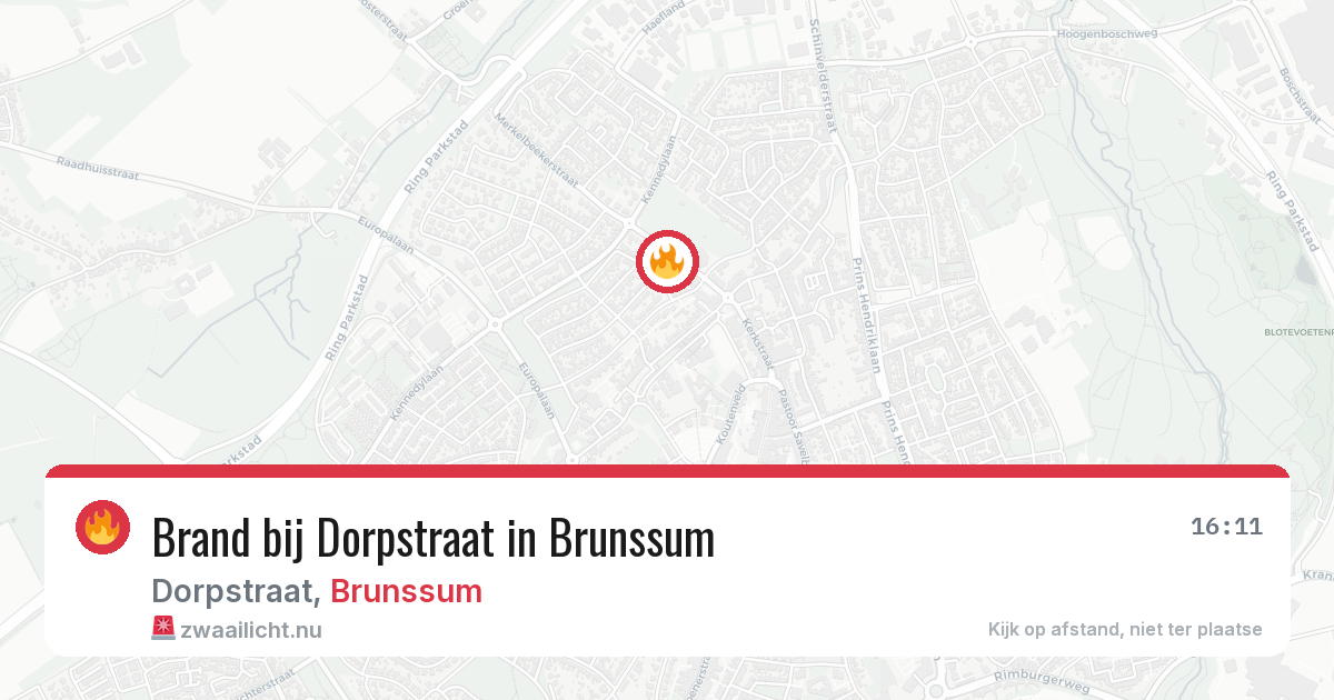 Brand bij Dorpstraat in Brunssum — 28 mei 2026