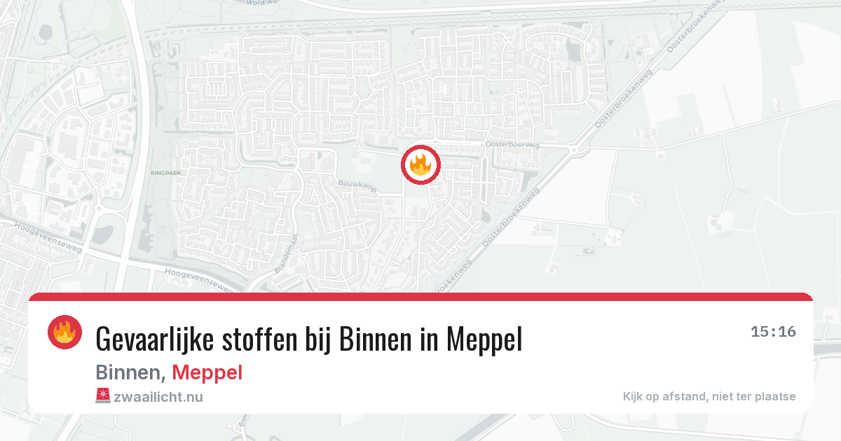 Gevaarlijke stoffen bij Binnen in Meppel — 11 mei 2026
