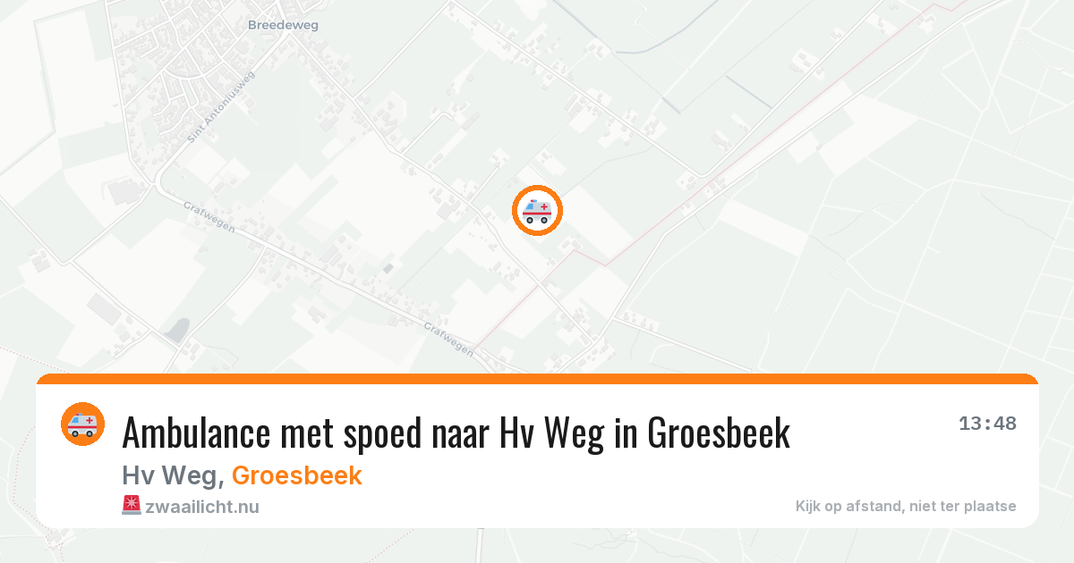Ambulance met spoed naar Hv Weg in Groesbeek — 12 jul 2026