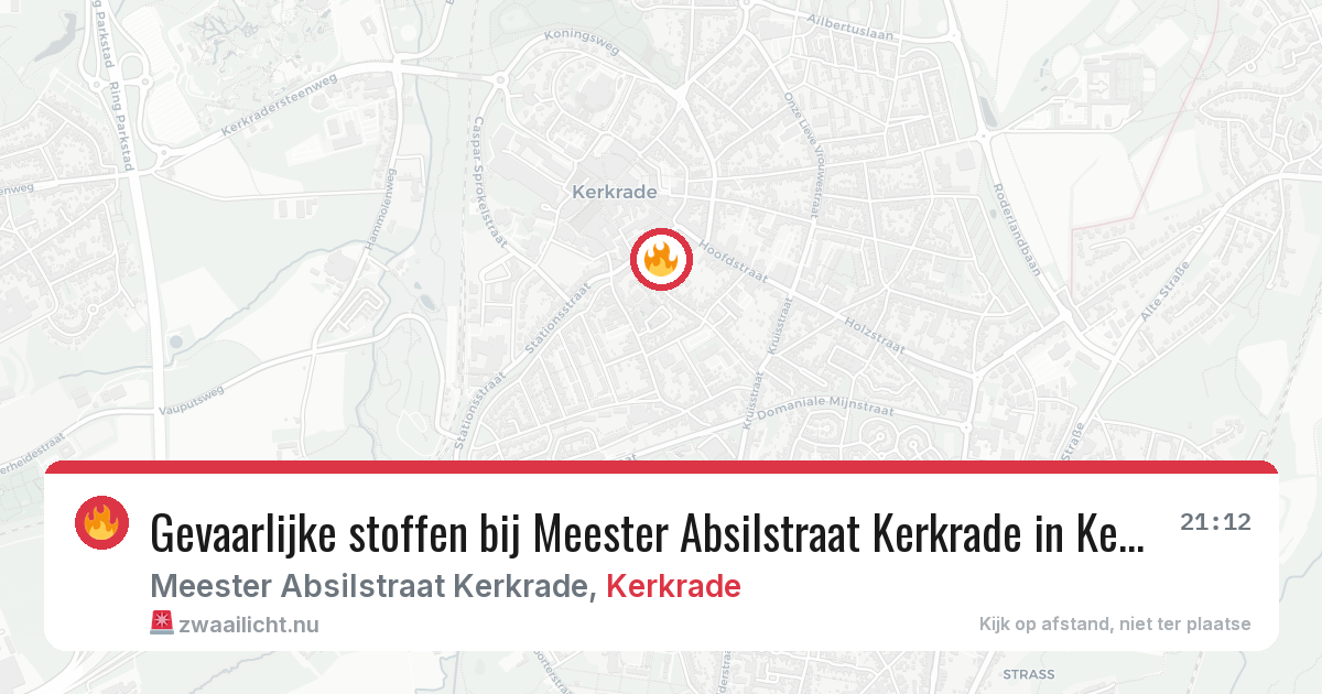 Gevaarlijke stoffen bij Meester Absilstraat Kerkrade in Kerkrade — 16 mrt 2026