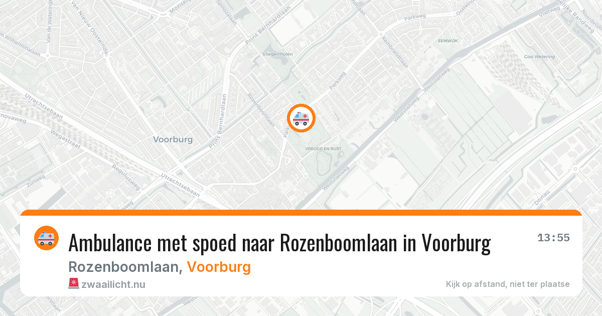 Ambulance met spoed naar Rozenboomlaan in Voorburg — 10 mei 2026