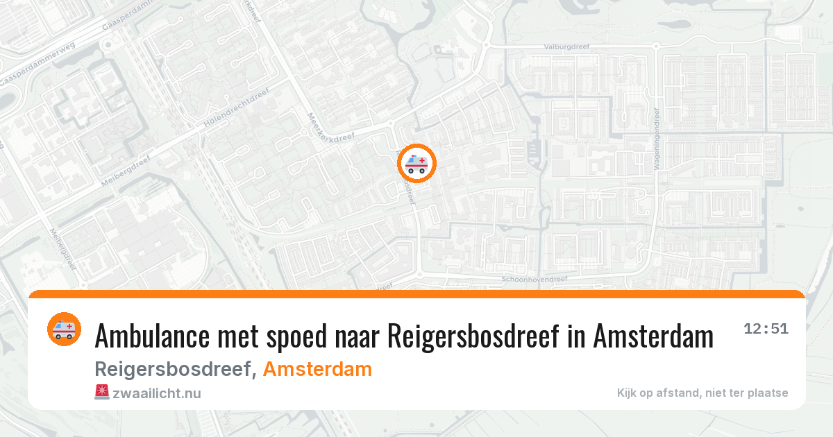 Ambulance met spoed naar Reigersbosdreef in Amsterdam — 21 mei 2026