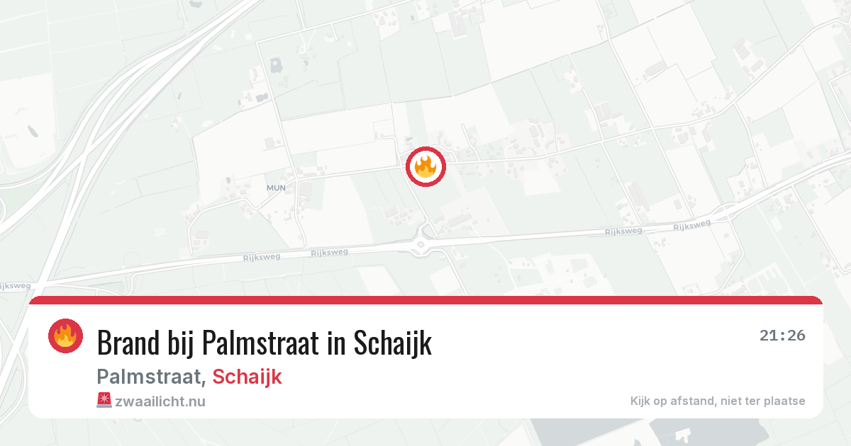 Brand bij Palmstraat in Schaijk — 27 mrt 2026