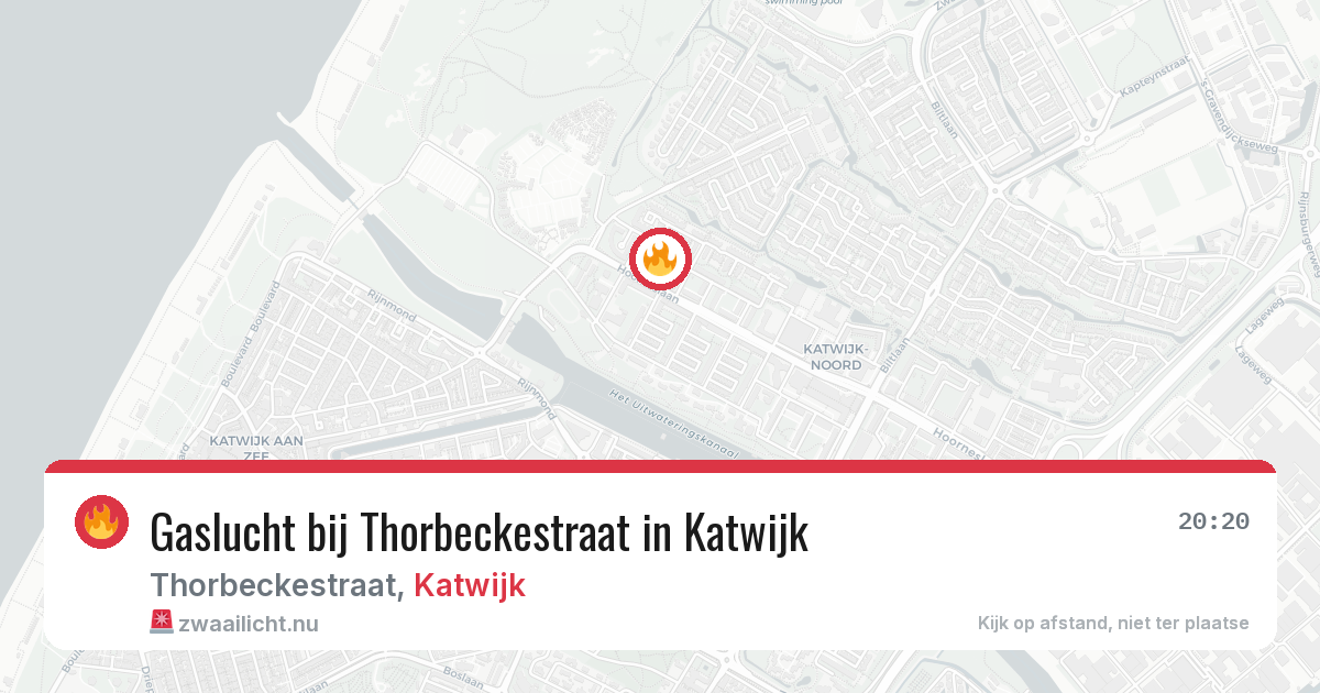 Gaslucht bij Thorbeckestraat in Katwijk — 14 mrt 2026