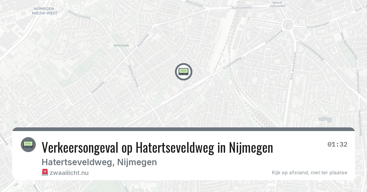 Verkeersongeval op Hatertseveldweg in Nijmegen — 18 jul 2026