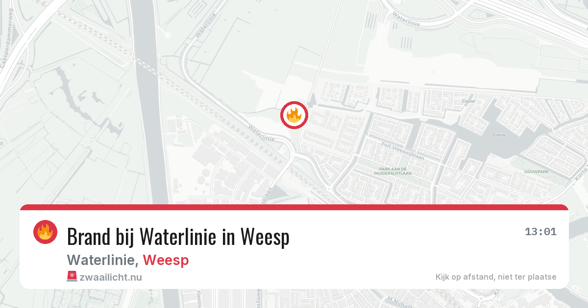 Brand bij Waterlinie in Weesp — 21 jul 2026