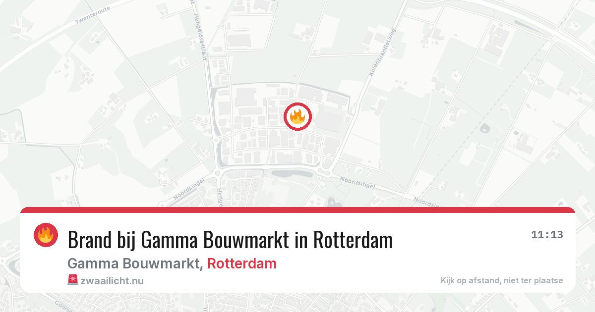 Brand bij Gamma Bouwmarkt in Rotterdam — 23 jul 2026