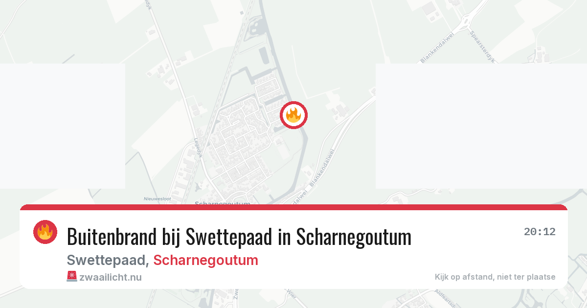 Buitenbrand bij Swettepaad in Scharnegoutum — 9 jul 2026
