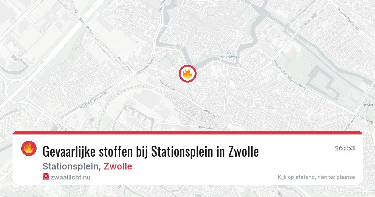 Gevaarlijke stoffen bij Stationsplein in Zwolle — 24 jul 2026