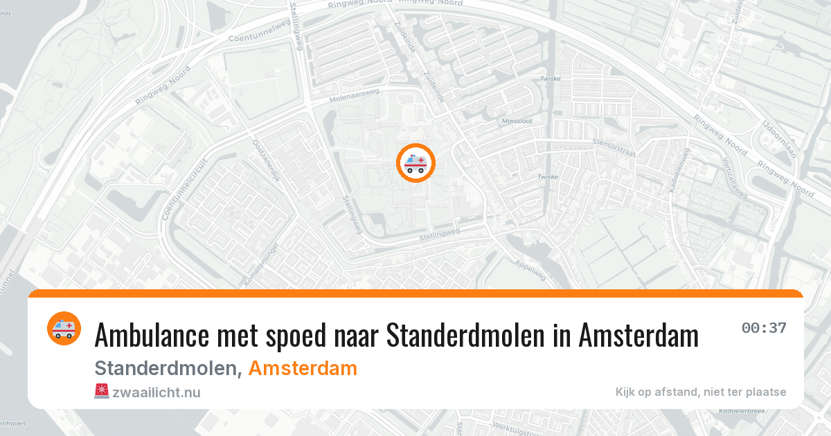 Ambulance met spoed naar Standerdmolen in Amsterdam — 20 jul 2026
