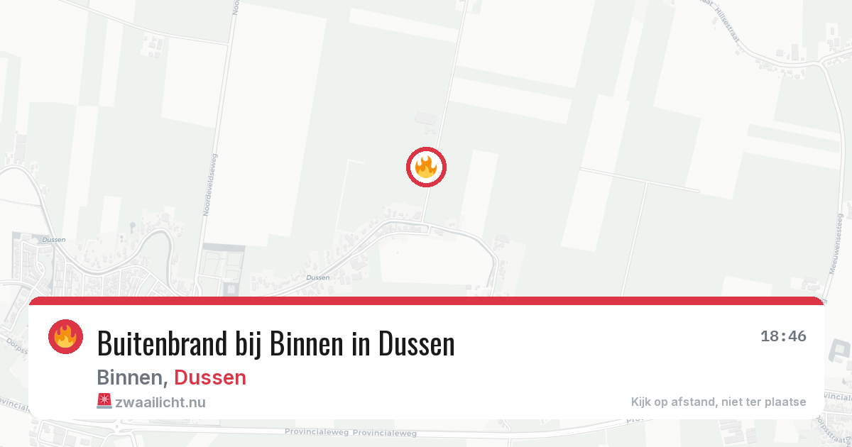Buitenbrand bij Binnen in Dussen — 17 mrt 2026