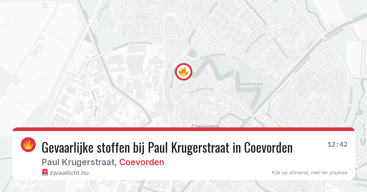 Gevaarlijke stoffen bij Paul Krugerstraat in Coevorden — 20 mrt 2026
