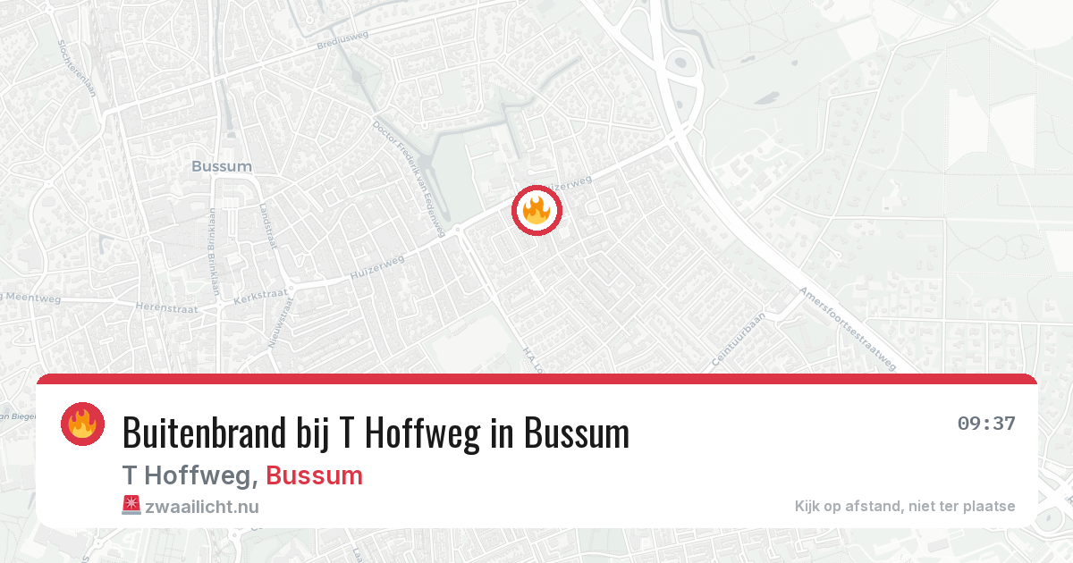 Buitenbrand bij T Hoffweg in Bussum — 25 jul 2026
