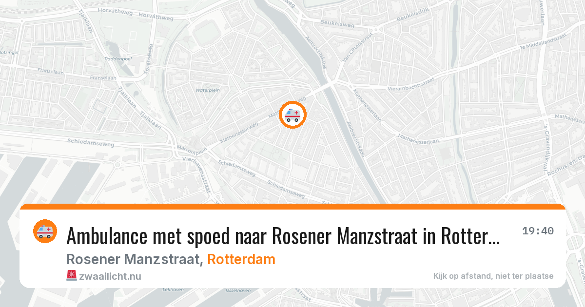Ambulance met spoed naar Rosener Manzstraat in Rotterdam — 8 jun 2026
