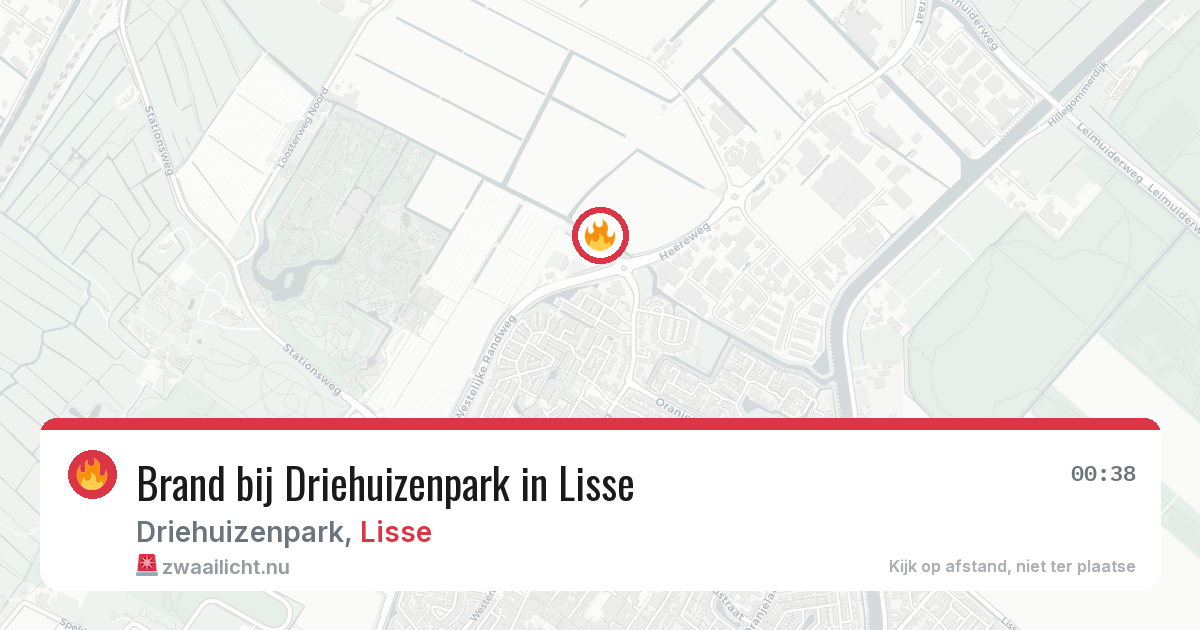 Brand bij Driehuizenpark in Lisse — 17 jul 2026