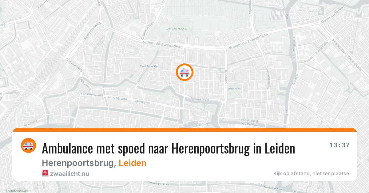 Ambulance met spoed naar Herenpoortsbrug in Leiden — 24 jul 2026