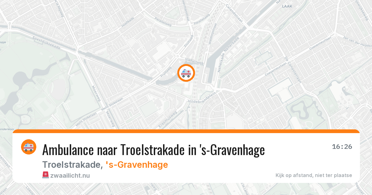 Ambulance naar Troelstrakade in 's-Gravenhage — 16 jul 2026