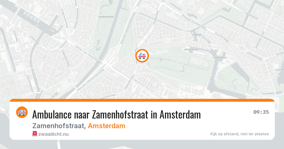 Ambulance naar Zamenhofstraat in Amsterdam — 14 jul 2026