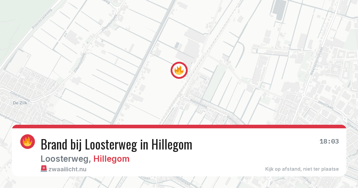 Brand bij Loosterweg in Hillegom — 26 mei 2026