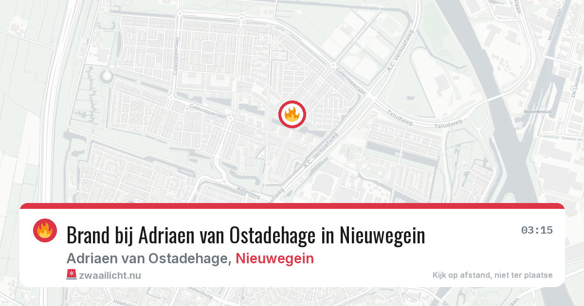 Brand bij Adriaen van Ostadehage in Nieuwegein — 26 apr 2026