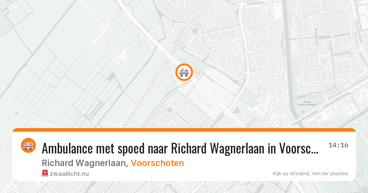 Ambulance met spoed naar Richard Wagnerlaan in Voorschoten — 16 jul 2026