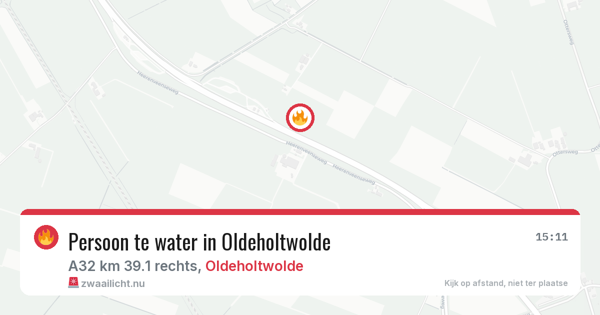 Persoon te water in Oldeholtwolde — 4 jun 2026