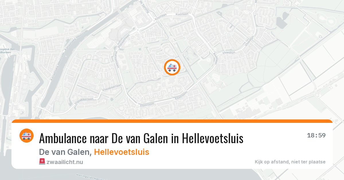 Ambulance naar De van Galen in Hellevoetsluis — 20 mei 2026