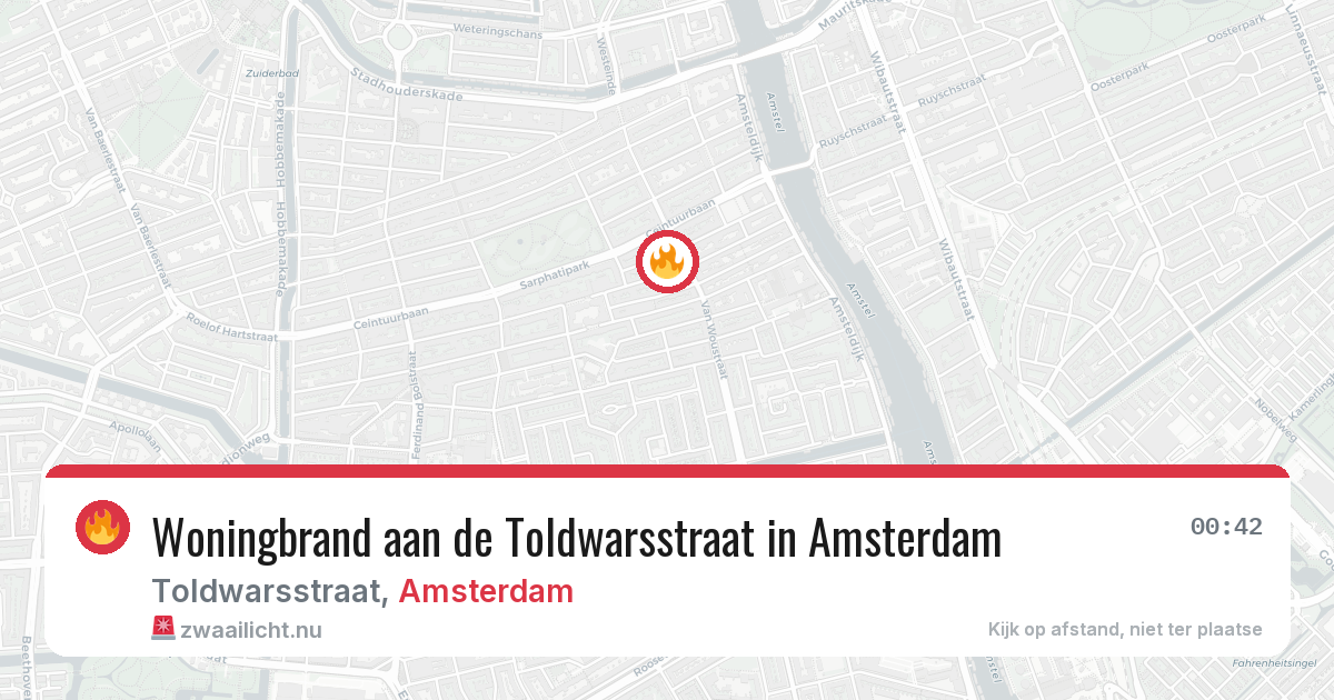 Woningbrand aan de Toldwarsstraat in Amsterdam — 12 mrt 2026